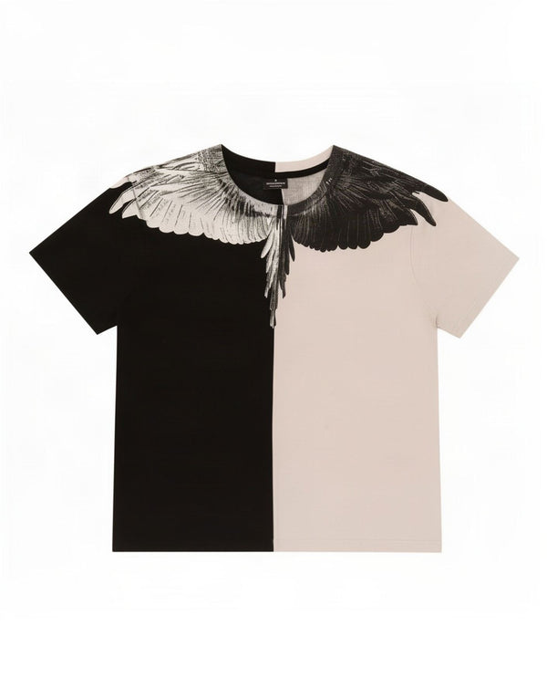 Marcelo Burlon Mens Graphic T-Shirt Top Medium Black Colourblock