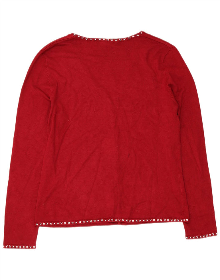 LAURA ASHLEY Ženski kardigan pulover UK 14 Srednje crvena viskoza