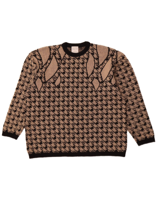 MERRY FINN Ženski džemper s okruglim izrezom UK 18 XL Smeđa ptičica