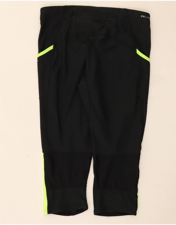 Nike Ženske Dri Fit Capri Leggings UK 12 Medium Black Colourblock Poliester