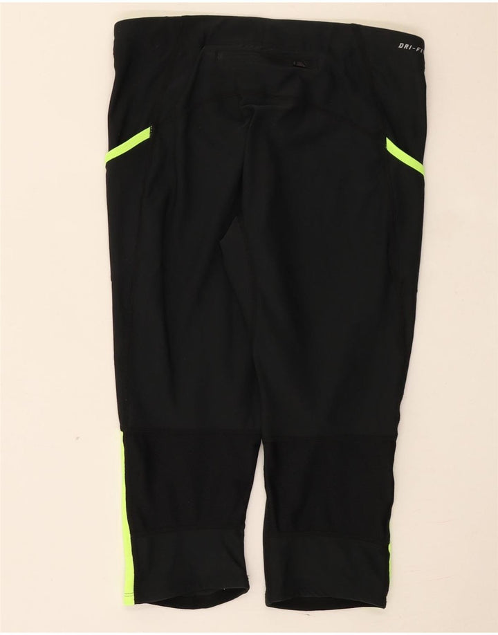 Nike Ženske Dri Fit Capri Leggings UK 12 Medium Black Colourblock Poliester