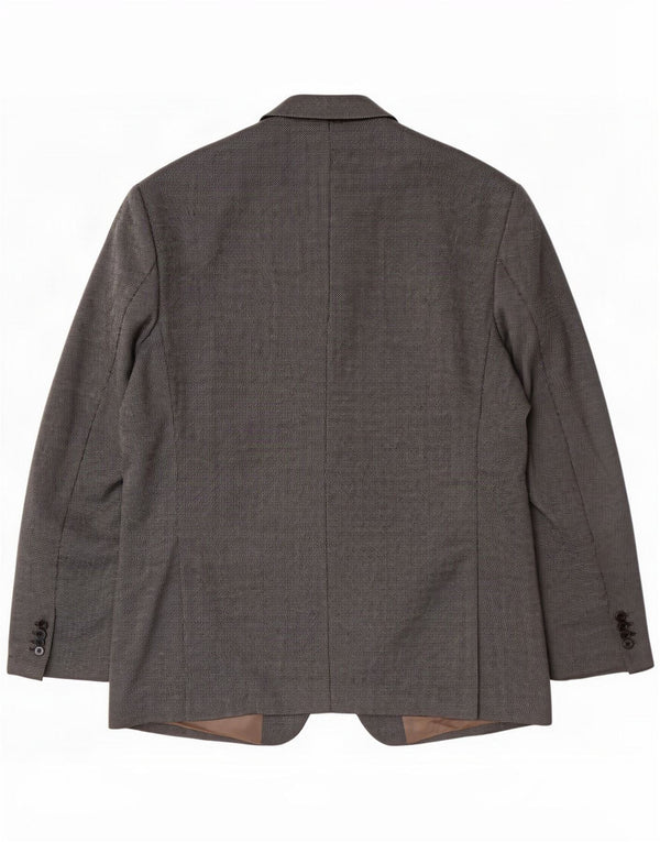 Wellington Mens 3 Button Blazer Jacket UK 46 3XL Siva vuna