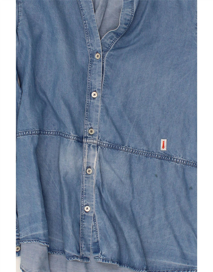 MASSIMO DUTTI Womens Oversized Denim Shirt EU 34 2XS Blue Lyocell Vintage Massimo Dutti and Second-Hand Massimo Dutti from Messina Hembry 