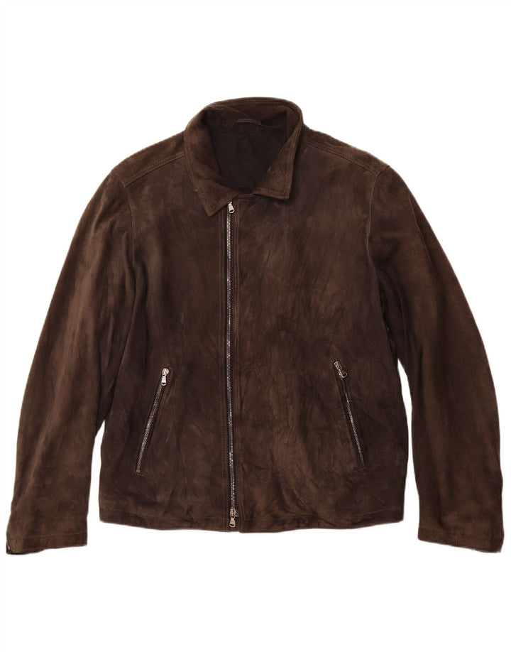 Vintage ženska jakna od brušene kože UK 12 srednje smeđe kože