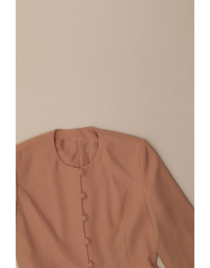 VINTAGE Womens 3/4 Sleeve 6 Button Blazer Jacket UK 12 Medium Pink Vintage Vintage and Second-Hand Vintage from Messina Hembry 