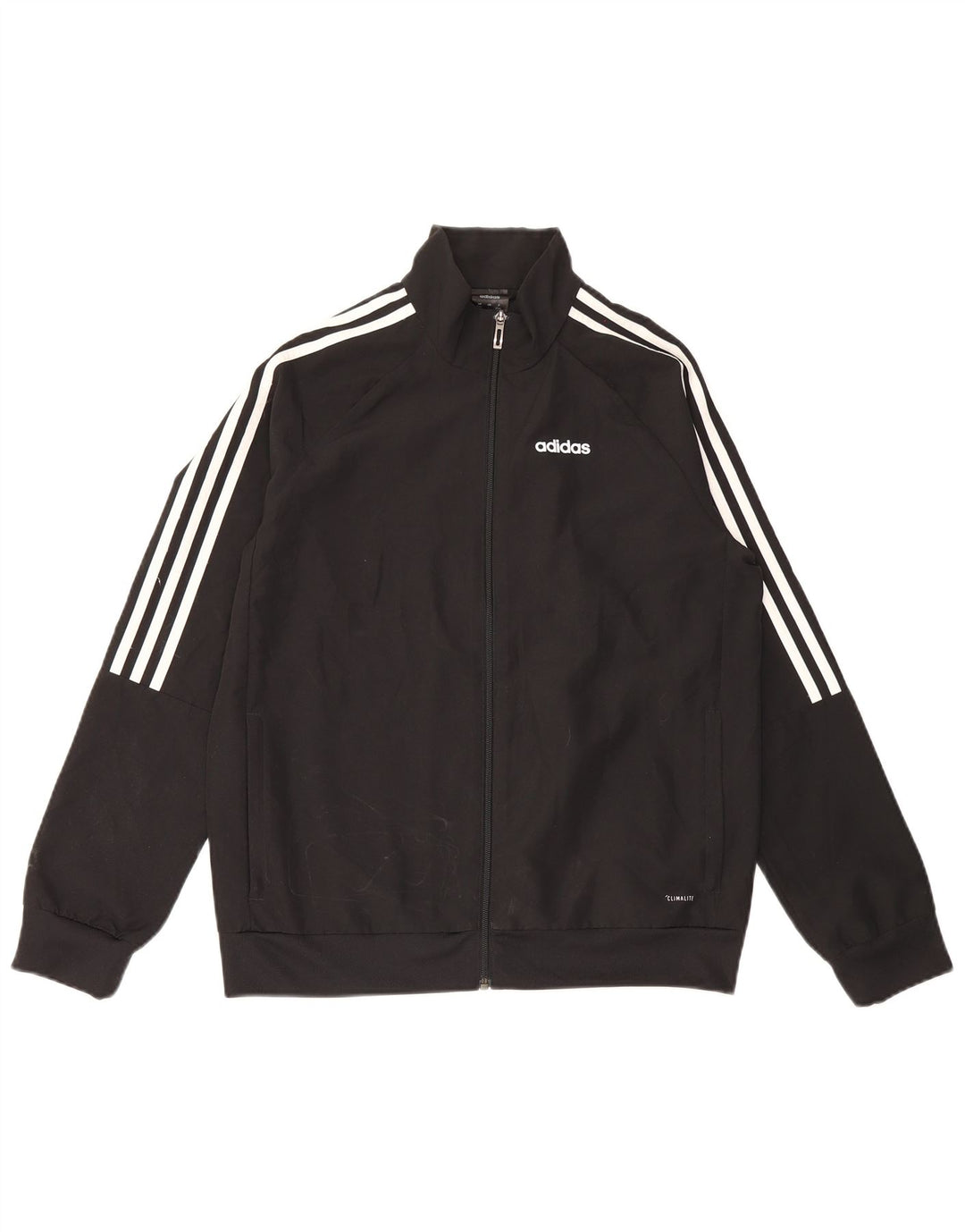 Gornja jakna od trenirke Adidas Climalite za dječake 13-14 godina, crni poliester