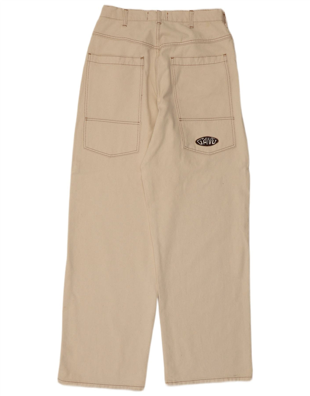 GANG Muške široke ležerne hlače XL W32 L33 Pamuk od bijele boje