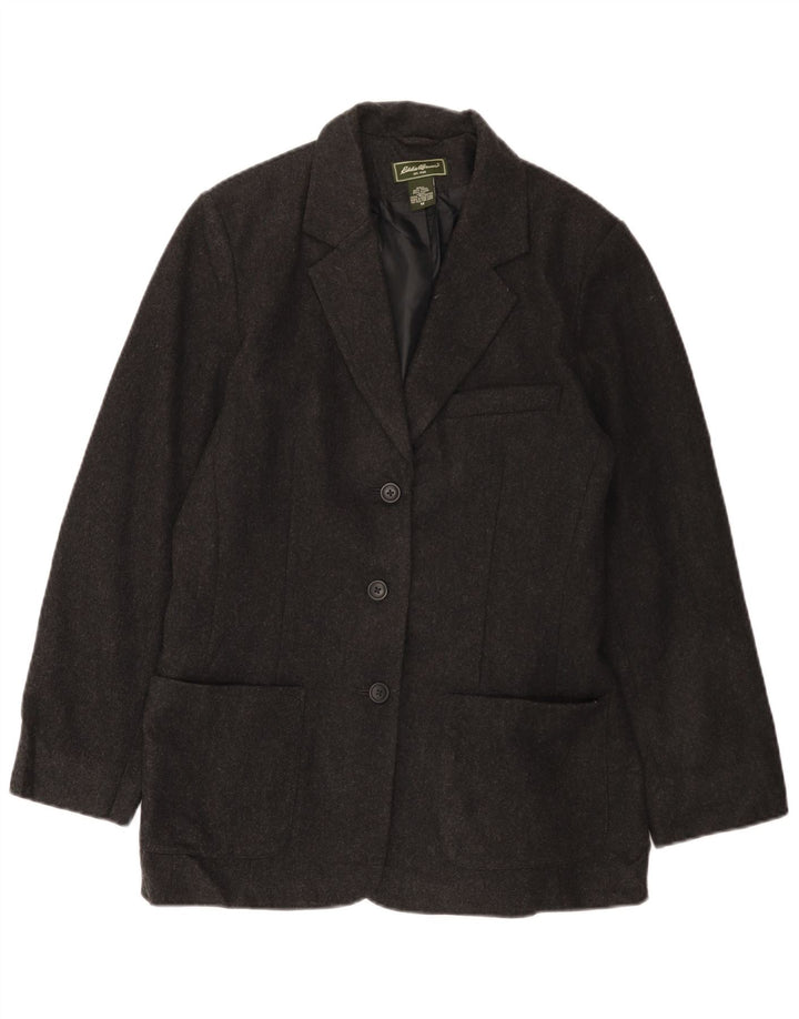 EDDIE BAUER Ženska jakna s 3 gumba UK 14 Srednje siva vuna