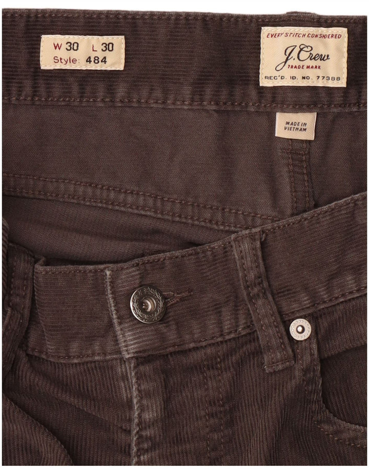 J. CREW Muške 484 uske hlače od samta W30 L30 Sivi pamuk