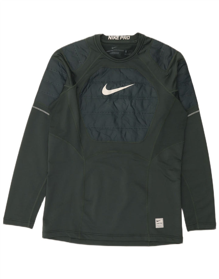 Nike muška grafička majica dugih rukava srednje zelene boje, poliester