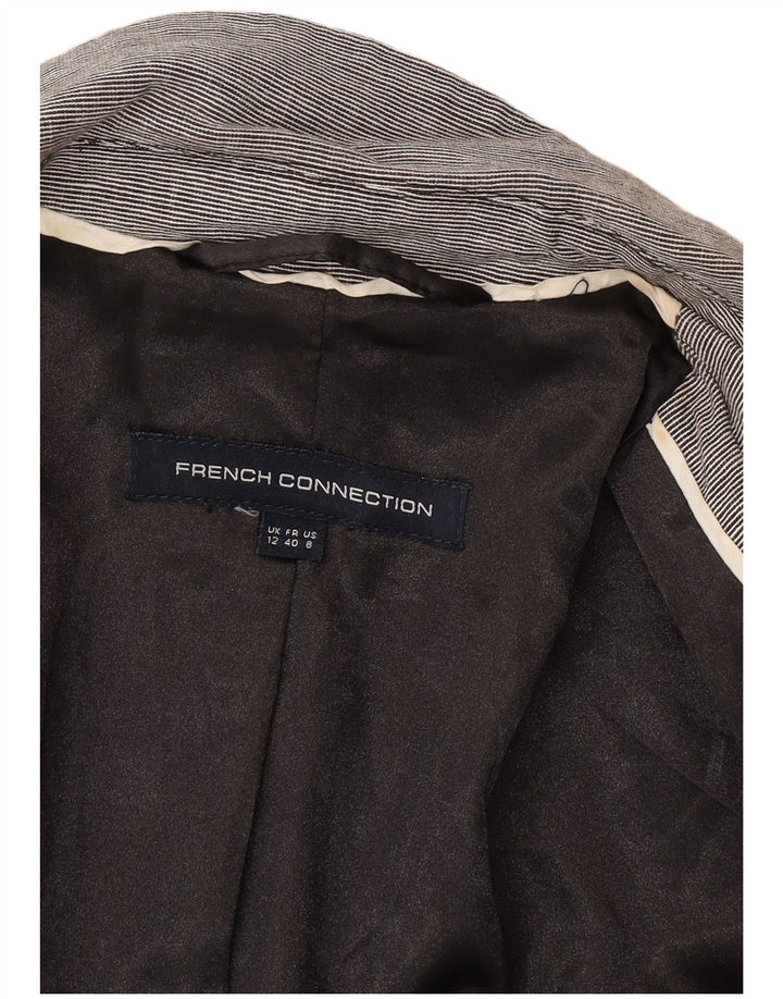 French Connection ženski sako sa 2 gumba UK 12 srednje sive pruge