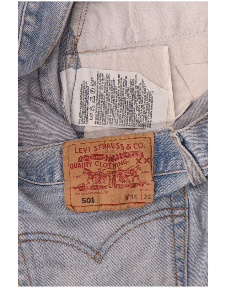 LEVI'S muške 501 ravne traperice W36 L31 plavi pamuk