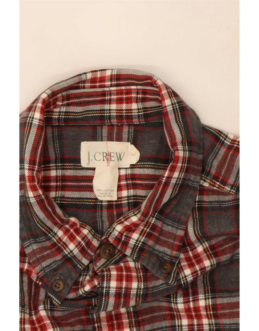 J. Crew muška flanelska košulja veliki sivi karirani pamuk
