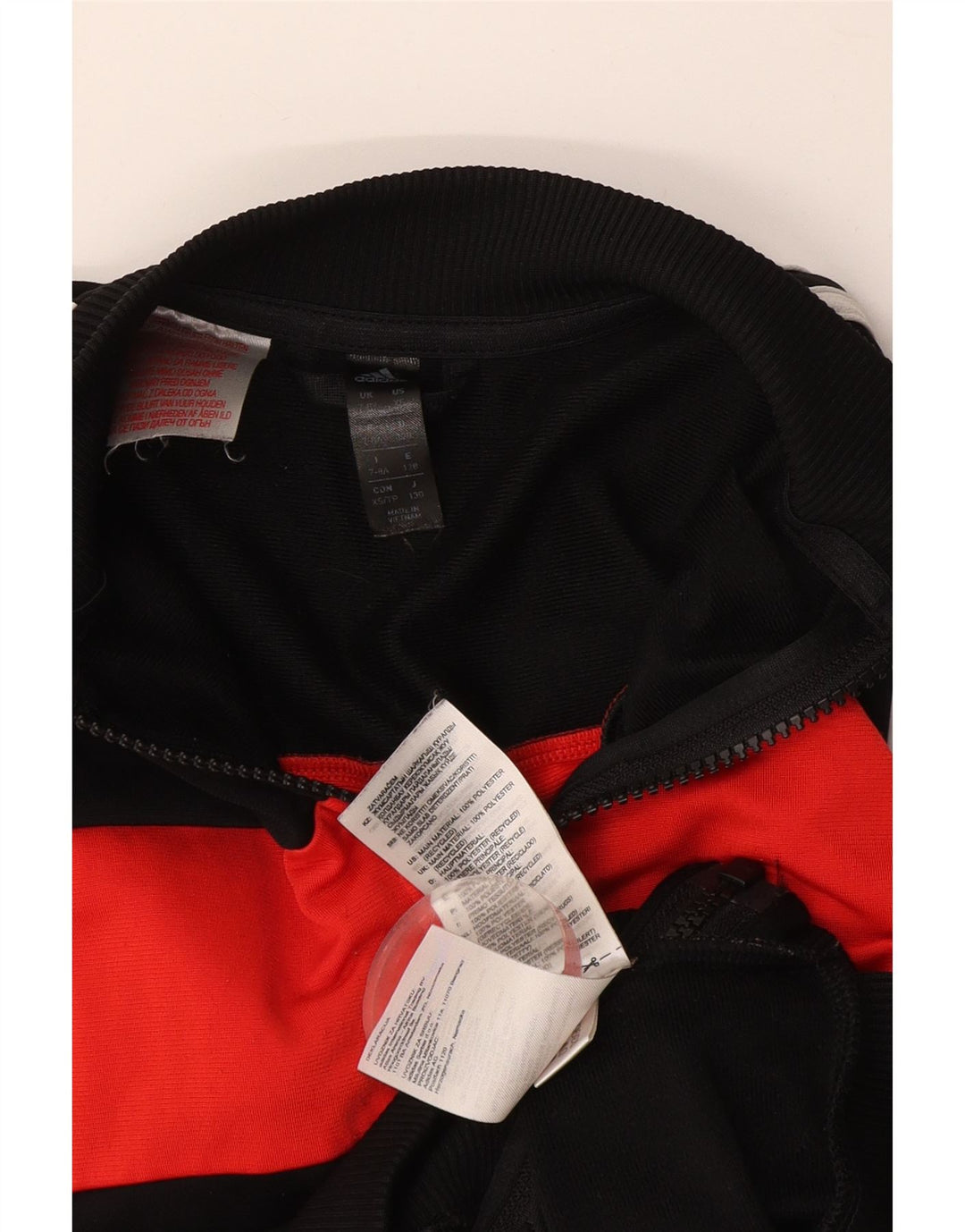 Gornja jakna od trenirke Adidas za dječake 7-8 godina, crna poliesterska boja