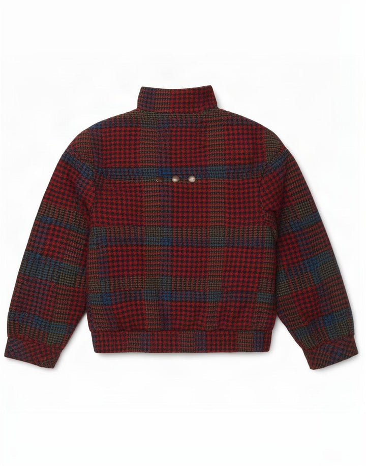 Vintage ženska bomber jakna UK 10 Small Red Houndstooth