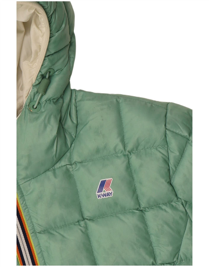 K-Way jakna za djevojčice s kapuljačom i dvostrukim podstavcima 11-12 godina od bijelog poliamida