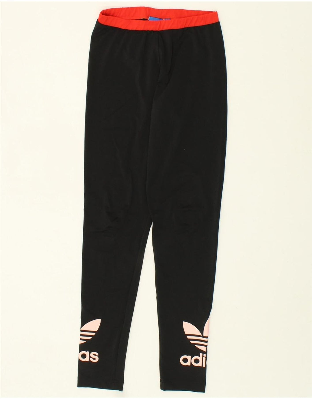ADIDAS Womens Graphic Leggings UK 8 Small Black Vintage Adidas and Second-Hand Adidas from Messina Hembry 