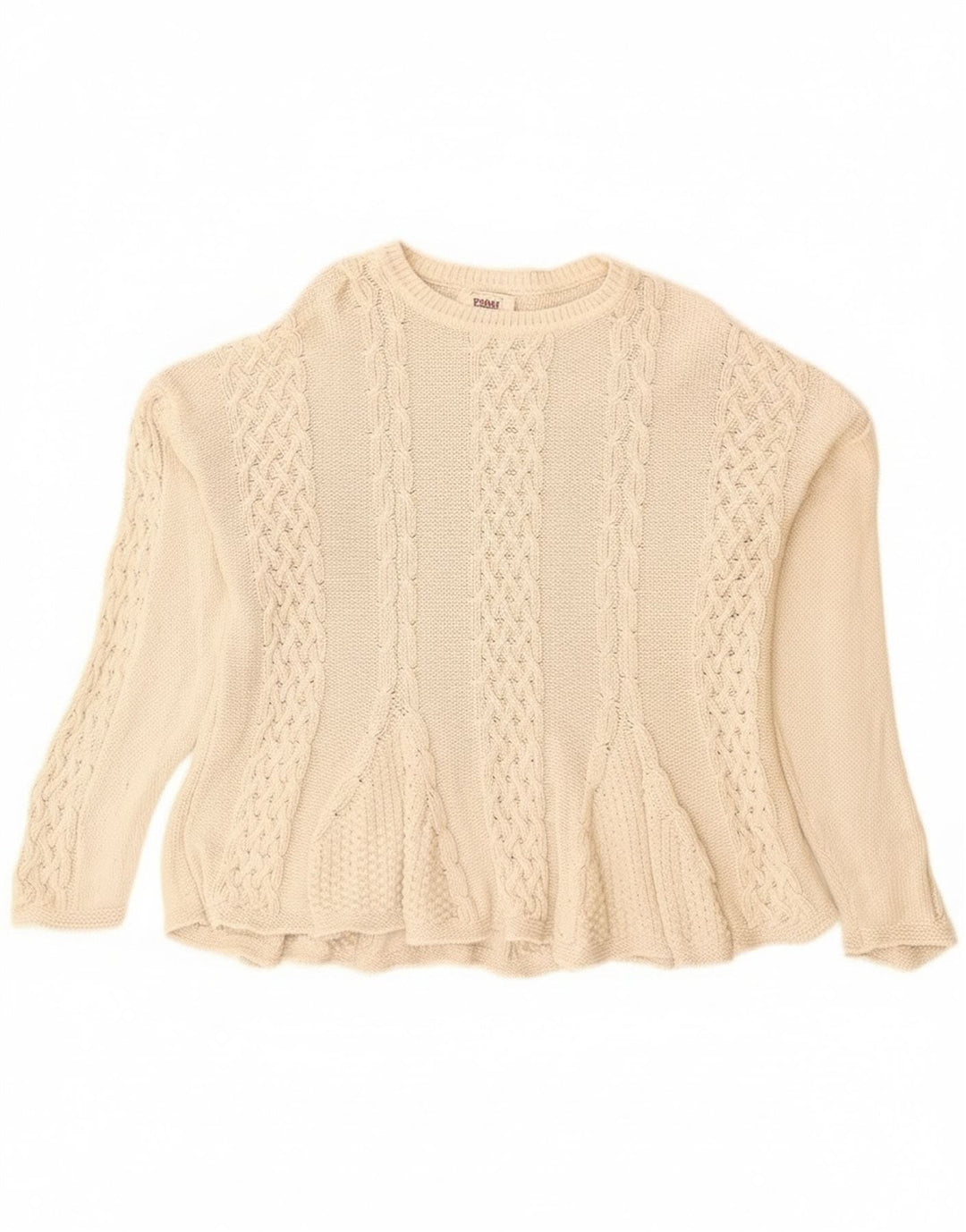 Sisley ženski pulover s okruglim izrezom opuštene elegancije UK 14 Srednje bež