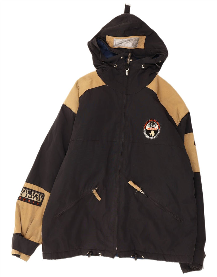 NAPAPIJRI muška grafička vjetrovka jakna UK 38 srednje tamnoplava