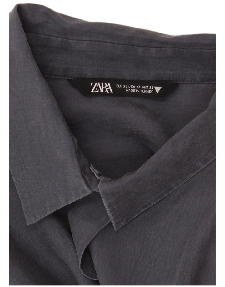 Zara ženska dugačka prevelika košulja UK 18 XL tamnoplava