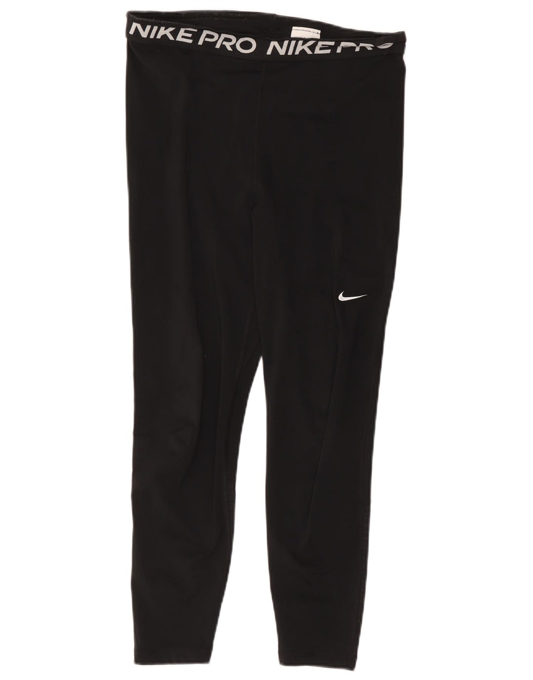Nike Ženske Dri Fit Crop Graphic Leggings UK 14 Veliki crni poliester