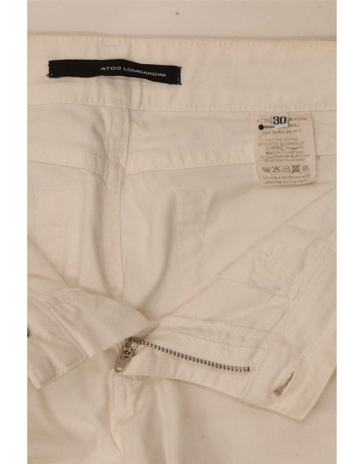 Ženske traperice Atos Lombardini Bootcut W30 L31 Bijeli pamuk