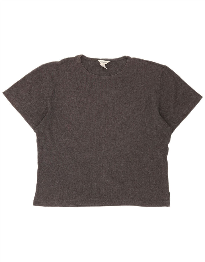 CALVIN KLEIN Ženska prevelika majica kratkih rukava UK 14 srednje sivi pamuk