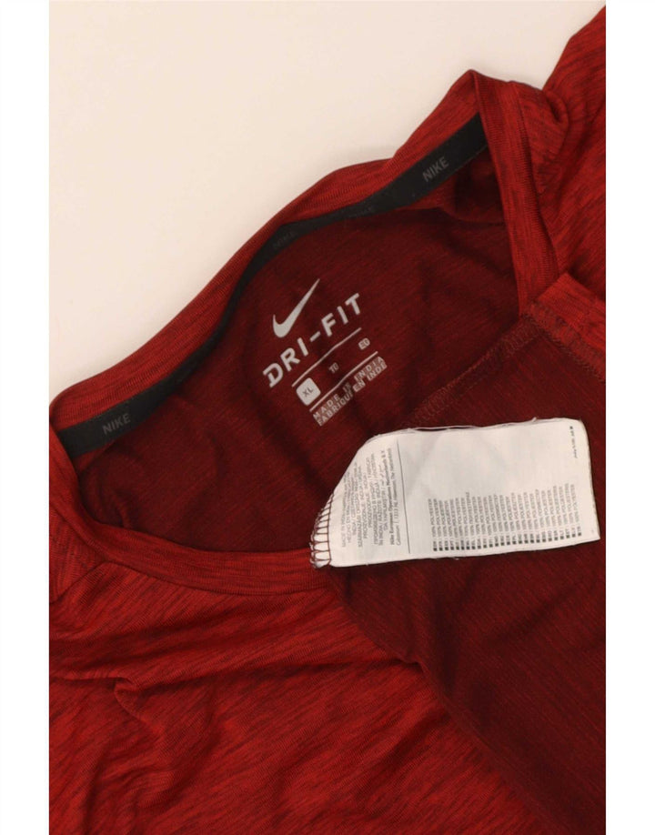 Nike Dri Fit majica kratkih rukava XL crveni pjegavi poliester