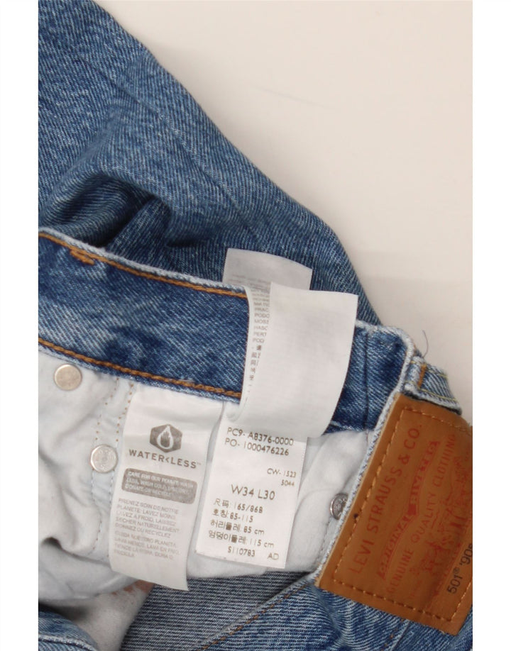 LEVI'S muške 501 ravne traperice W34 L28 plavi pamuk