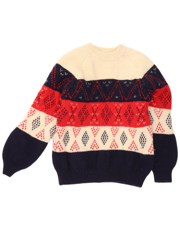 Benetton pulover s okruglim izrezom za djevojčice 11-12 godina, višebojni geometrijski
