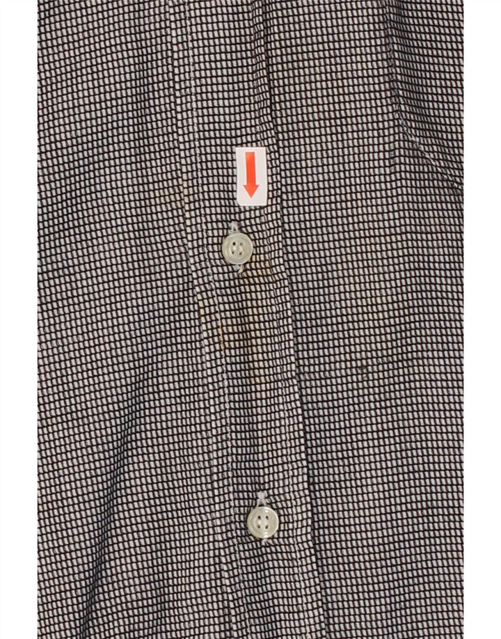 ROCCOBAROCCO Mens Shirt Size 17 1/2 44 XL Grey Check Cotton Vintage Roccobarocco and Second-Hand Roccobarocco from Messina Hembry 