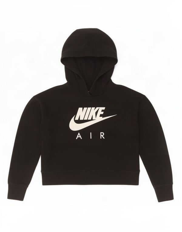 Nike Girls Crop Graphic majica s kapuljačom 10-11 godina Srednje crni pamuk