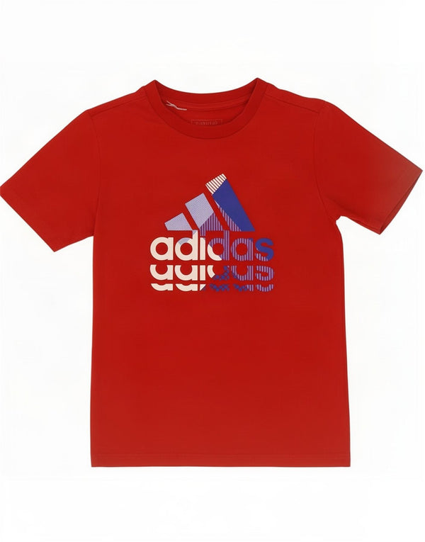 Majica kratkih rukava Adidas za dječake, 9-10 godina, crveni pamuk