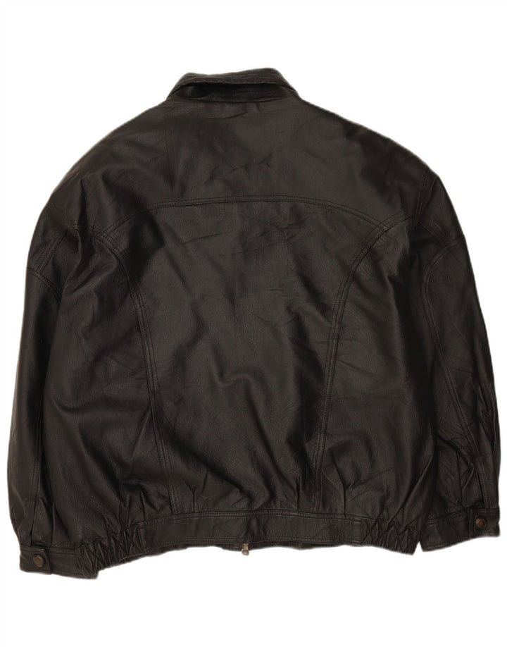 Vintage muška kožna jakna UK 42 XL crna koža