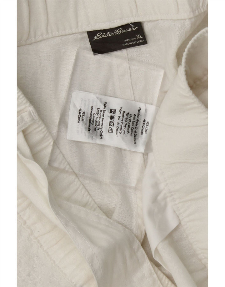 EDDIE BAUER Womens Casual Shorts XL W38 White Linen Vintage Eddie Bauer and Second-Hand Eddie Bauer from Messina Hembry 