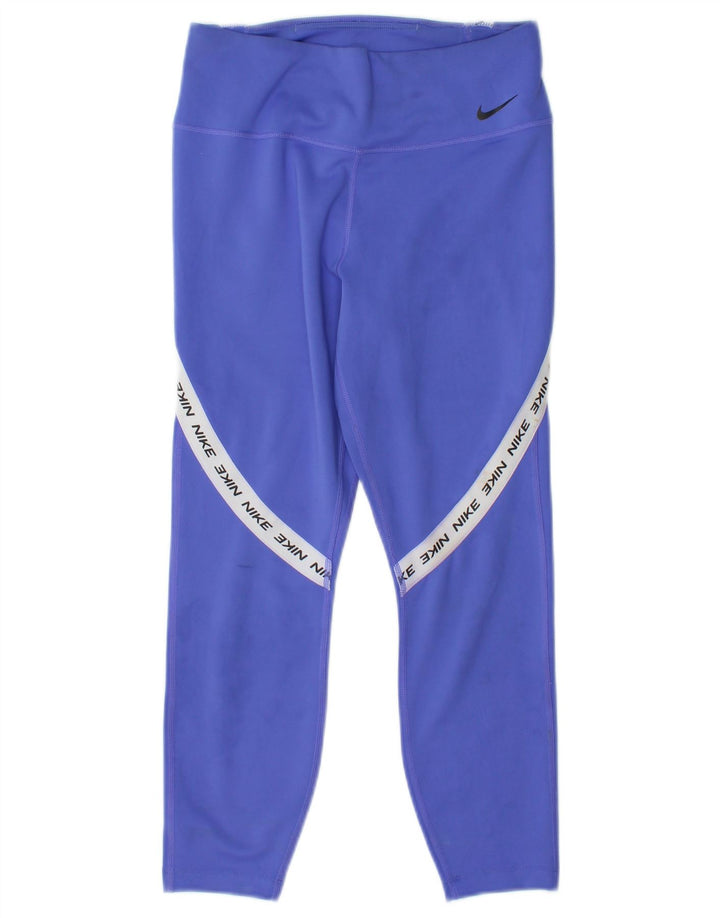 Nike ženske Graphic Capri tajice UK 8 male plave poliesterske blokove