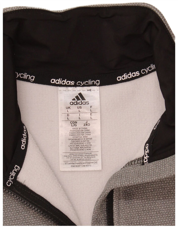 Adidas muška majica s izrezom s patentnim zatvaračem, veliki sivi poliester