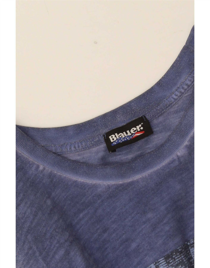 Blauer muška majica kratkih rukava s grafičkim motivima srednje tamnoplava