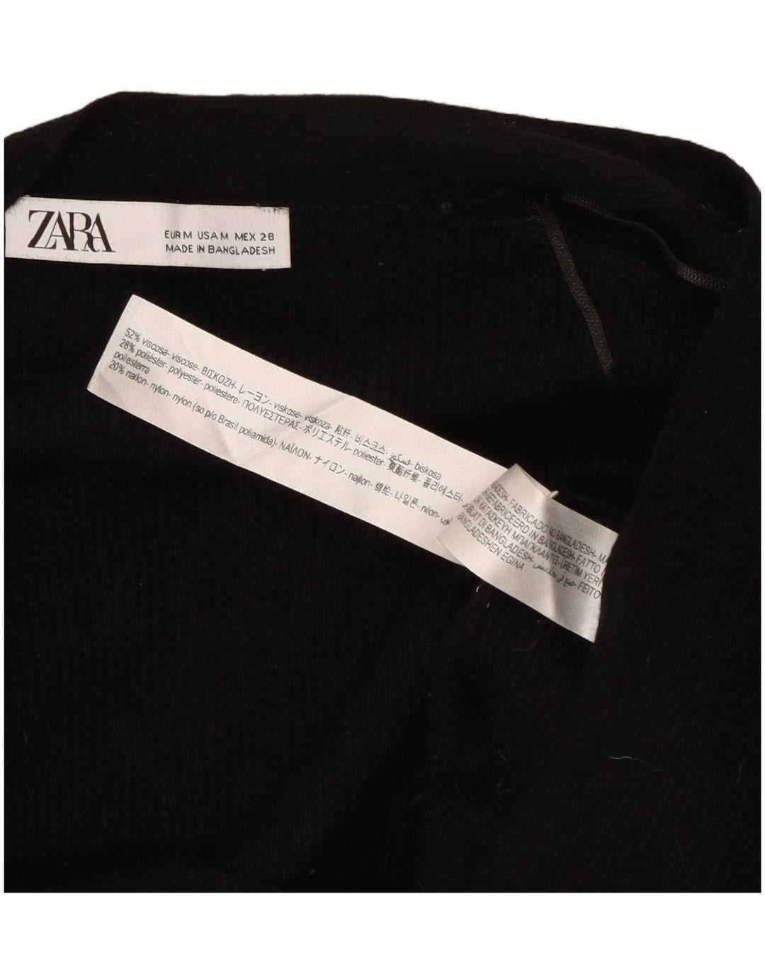 Zara ženski kratki kardigan pulover UK 14 Srednja crna viskoza