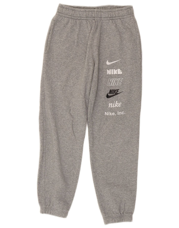 Nike Boys Graphic Tracksuit Trousers Joggers 12-13 Years Large Grey Flecked
