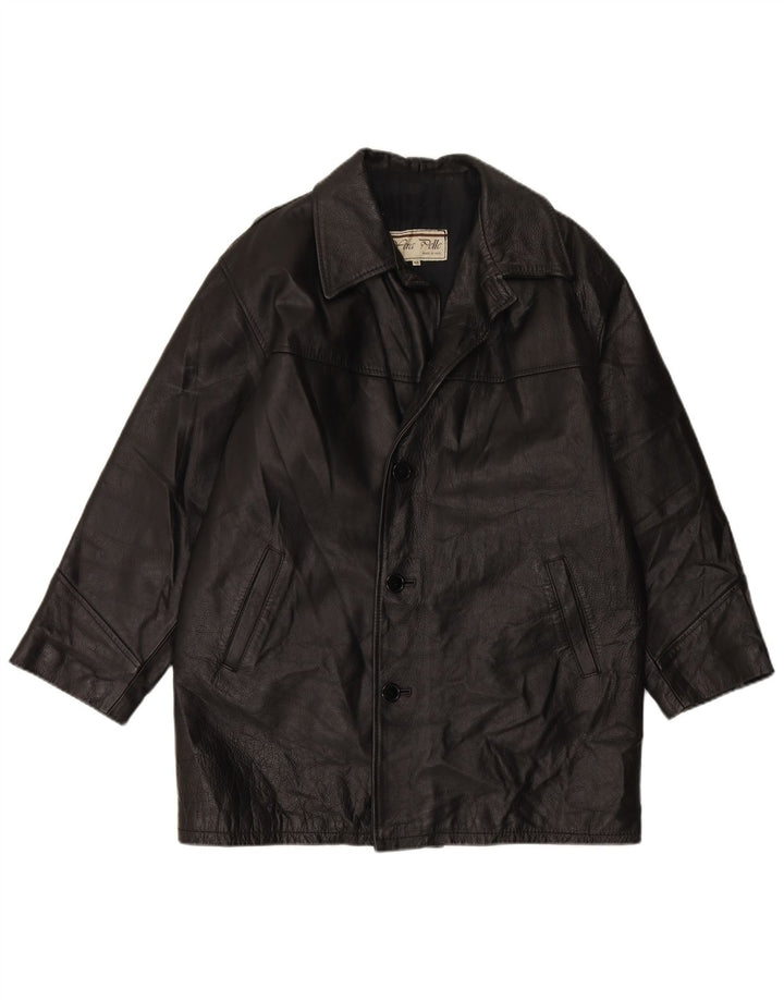 VINTAGE muška kožna jakna IT 48 srednje crna koža