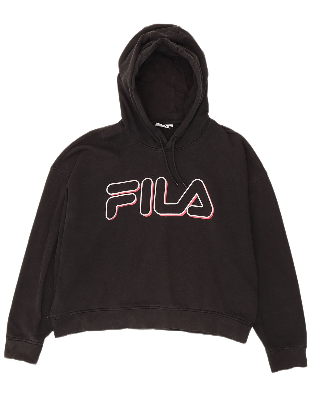 FILA Ženska prevelika majica s kapuljačom s kapuljačom UK 18 XL crni pamuk
