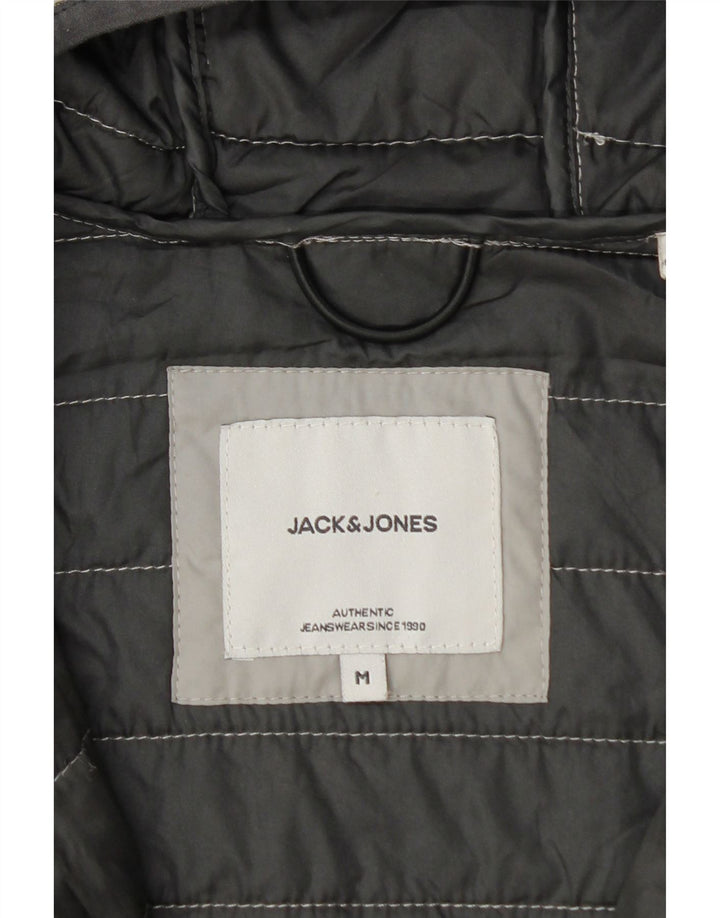 Jack & Jones muška podstavljena jakna s kapuljačom UK 38 srednje sive boje