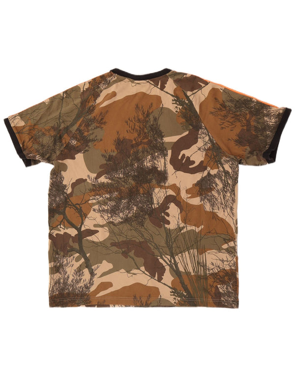 Adidas Mens T-Shirt Top Large Multicoloured Camouflage Cotton