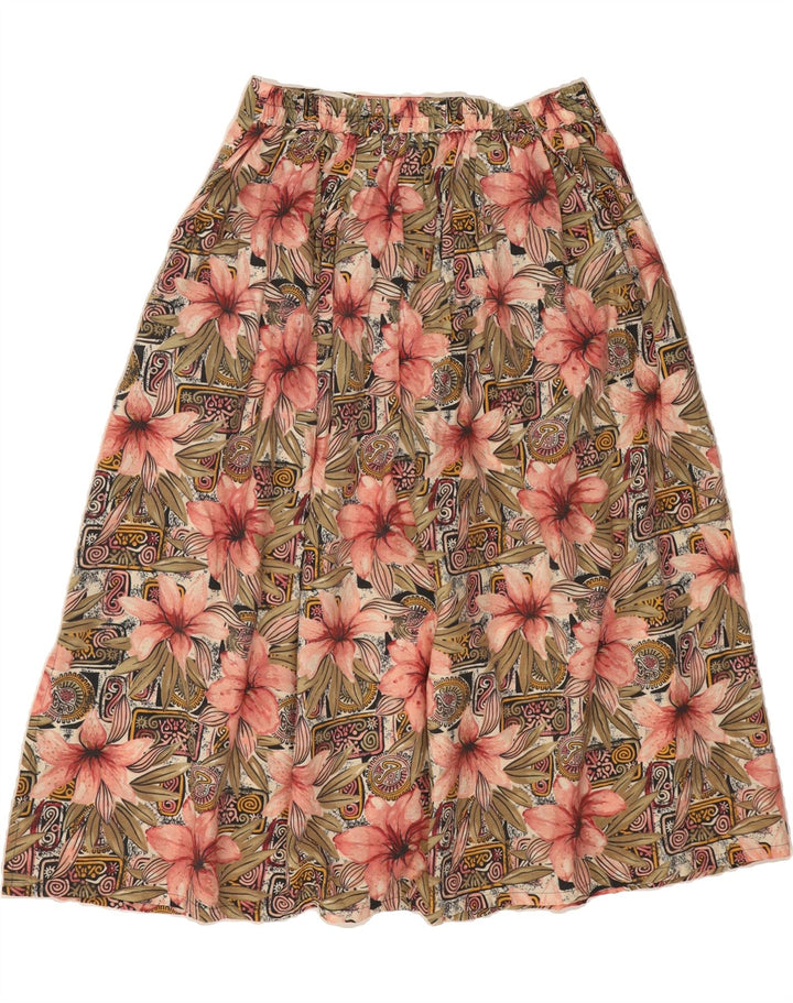 VINTAGE Womens Pleated Skirt IT 44 Medium W30 Multicoloured Floral Vintage Vintage and Second-Hand Vintage from Messina Hembry 