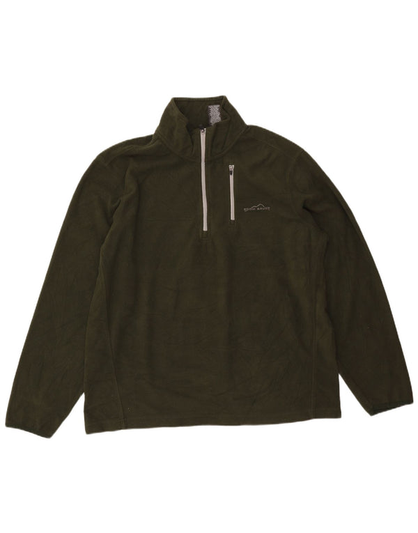 Eddie Bauer muški džemper od flisa s patentnim izrezom, veliki zeleni poliester
