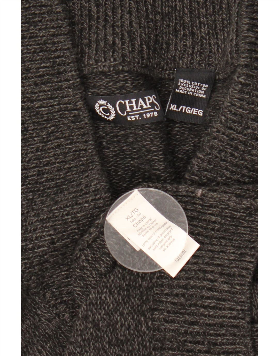 CHAPS Muški džemper XL sivi flekasti pamuk