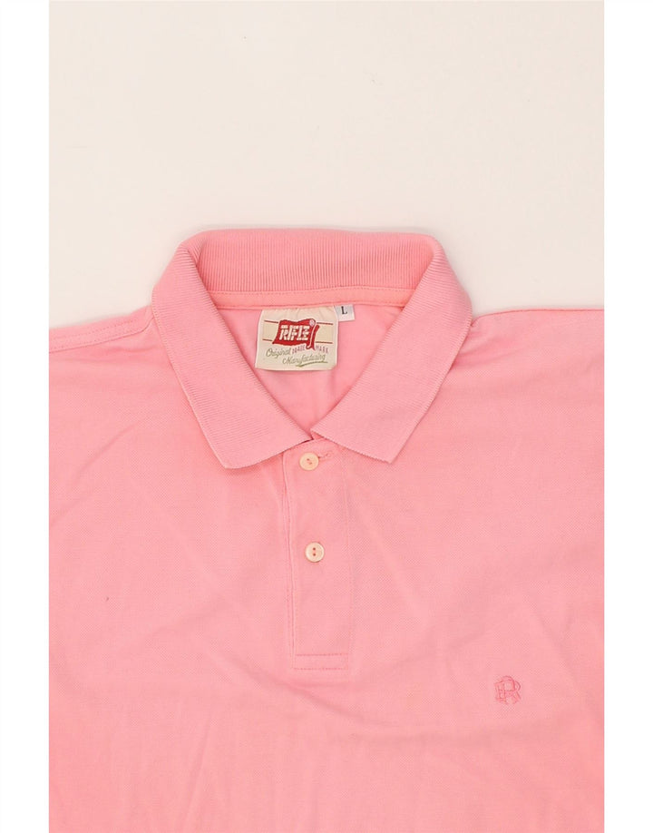 RIFLE Mens Polo Shirt Large Pink Cotton Vintage Rifle and Second-Hand Rifle from Messina Hembry 