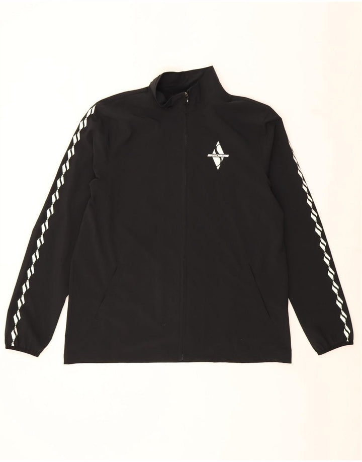 Skechers muška trenirka s grafičkim motivima, velika jakna od crnog poliestera