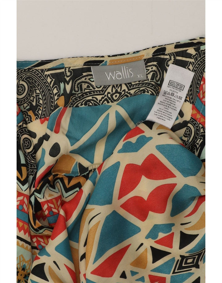 WALLIS Ženski asimetrični kardigan UK 18 XL Višebojni geometrijski